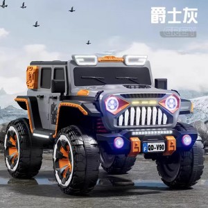 新款儿童电动车四轮越野汽车四驱动力遥控摇摆多种功能可坐人玩具车