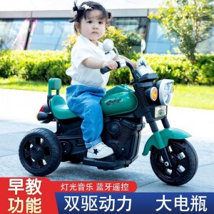 儿童电动摩托车三轮车男女孩宝宝电瓶车小孩可坐人充电遥控玩具车