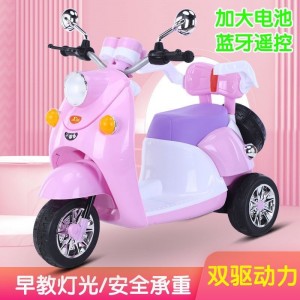 电动玩具车儿童电动车三轮木兰摩托车充遥控大电瓶音乐早教可坐