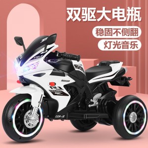 新款儿童电动三轮摩托可坐小男孩女孩双人充电遥控三轮电瓶车