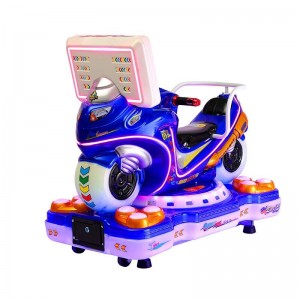 扫码新款儿童电动投币MP5摩托车摇摆机3D互动家用商用场地摇摇车