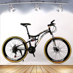 减震山地自行车26寸21速双碟刹学生骑行bicycle