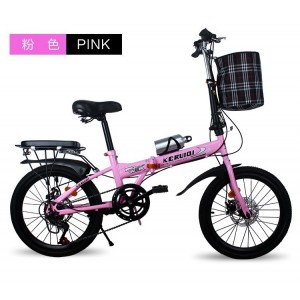 折叠自行车20寸变速碟刹减震超轻便携青少年男女式学生成人单车