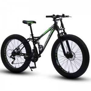 雪地自行车成人大轮胎变速山地车双碟刹减震越野自行车