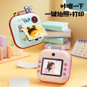 迪士尼高清儿童方块打印相机 儿童拍立得彩纸打印迷你照相机