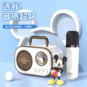Disney/迪士尼蓝牙音响高音质无线带话筒家庭卡通儿童K歌对唱音箱