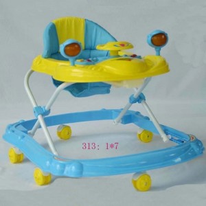 婴儿学步车带推杆脚垫带音乐小孩宝宝BB学行车