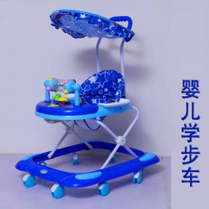 婴儿学步车多种功能防侧翻防o型腿可坐可折叠带篷孩子学步车