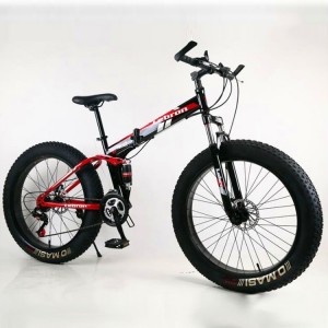 沙滩车雪地自行车折叠双减震变速碟刹山地车26寸4.0宽轮胖胎