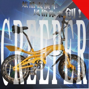 特种表演车24寸豹纹杂技特技自行车海豚辐条轮表演自行车