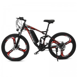 电动软尾山地自行车锂电双减震越野变速助力车速降电动车