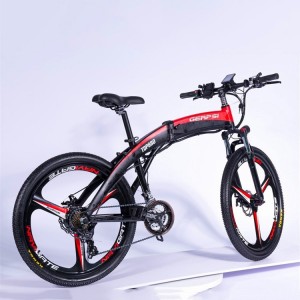 26英寸隐藏式电池折叠电动自行车黑色250w无刷电机山地自行车