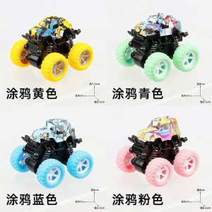 儿童小玩具车四驱迷你惯性越野男孩小汽车特技车地摊越野车