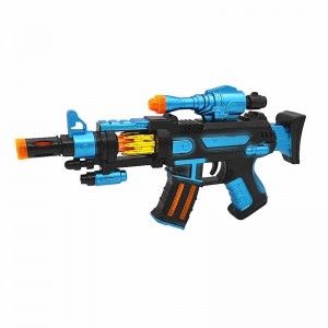 儿童电动声光枪玩具音乐枪语音霸王枪 男孩步枪闪光语音枪振动抢