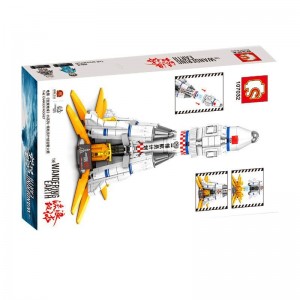 107032流浪地球系列Q版模型摆件宇宙飞船拼装小颗粒积木玩具