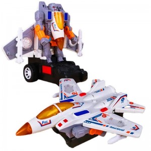 Electric transformable robot universal aircraft boy toy sound and light fighter car spaceship automatic model