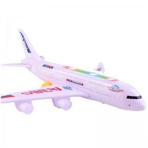儿童电动万向行走声光遥控早教空中客机飞机模型音乐灯光男孩玩具