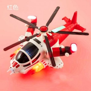 儿童电动武装战斗机 变形飞机玩具万向轮直升机360度旋转声光音乐