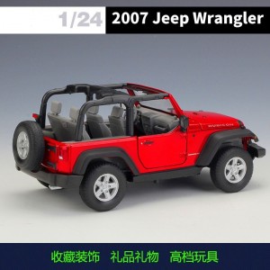 24吉普2007 Jeep Wrangler仿真合金越野汽车模型