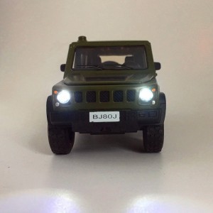 儿童玩具1:32JK吉普勇士BJ80军事模型合金车模声光回力金属玩具车
