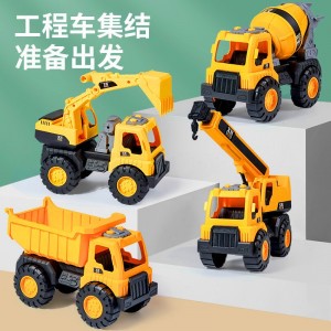 儿童大号仿真车模型翻斗搅拌起吊挖掘惯性工程车玩具套装