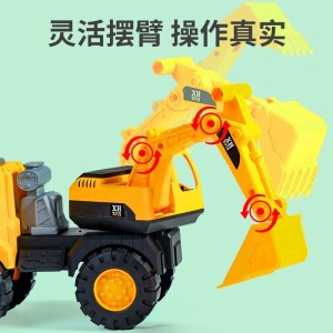 儿童大号仿真车模型翻斗搅拌起吊挖掘惯性工程车玩具套装
