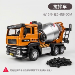 1/50仿真合金工程吊车翻斗车挖掘机回力声光儿童玩具摆件