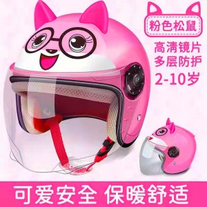 儿童卡通头盔冬季半盔透气保暖时尚可爱舒适