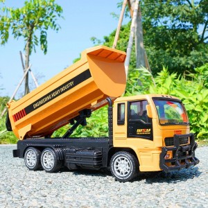 合金工程车儿童男孩仿真电动大型六通道玩具遥控翻斗车大号玩具车