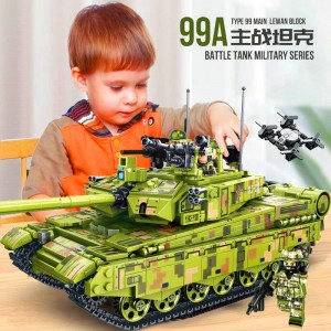 Military main battle tank, space launch rocket, spaceship, children's educational building block toy