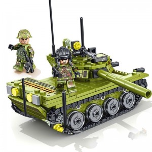 Military main battle tank, space launch rocket, spaceship, children's educational building block toy