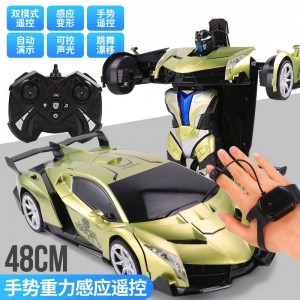 特大尺寸遥控变形金刚手势感应充电汽车机器人电动遥控玩具车1:10