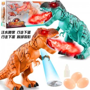 2.4G无线遥控迅猛龙电动声光喷雾下蛋恐龙玩具霸王龙模型儿童玩具