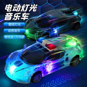 炫酷发光儿童玩具万向车音乐跑车警察车模型夜市地摊玩具
