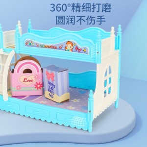 冰雪童话梦幻马车城堡别墅房间双层床家具女孩过家家玩具