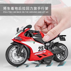 1:12杜卡迪仿真赛车机车模型摆件声光金属玩具回力合金摩托车模型