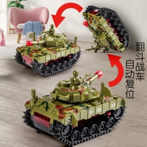 儿童玩具坦克军事模型车 炫酷声光电动万象儿童礼物玩具