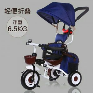 新款折叠儿童三轮脚踏车免充气1-3-4-5岁手推车新款童车
