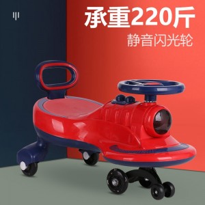 Children's scooter, female and male, anti-rollover music, baby car, one-year-old baby, slippery girl, girl, swing, new roller roller