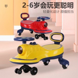 Children's scooter, female and male, anti-rollover music, baby car, one-year-old baby, slippery girl, girl, swing, new roller roller