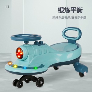 Children's scooter, female and male, anti-rollover music, baby car, one-year-old baby, slippery girl, girl, swing, new roller roller
