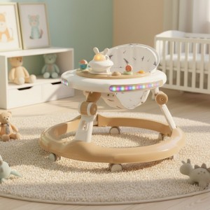 婴儿学步车6-18月男女宝宝推车7-18个月儿童玩具车静音轮灯光音乐