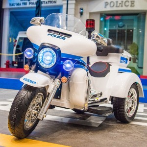 Children's electric motorcycle police car can seat two people, male and female babies, children, rechargeable three-wheeled toy car