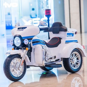 Children's electric motorcycle police car can seat two people, male and female babies, children, rechargeable three-wheeled toy car