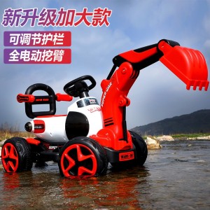儿童电动挖掘机可坐可骑宝宝超大号男女孩挖土机工程玩具车