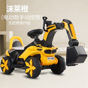 儿童工程滑行车手动挖臂儿童滑行车儿童挖掘机音乐灯光