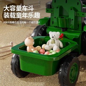 Children's toy tractor electric four-wheel vehicle large electric construction truck with bucket can seat people