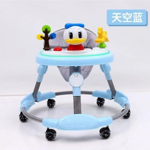 婴幼儿学步车高低可调防侧翻可折叠6-12月宝宝起步车学走路静音