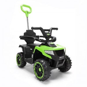 儿童电动沙滩车四轮卡丁车可坐人男女宝宝带推把滑行车遛娃助步车