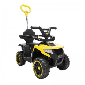 儿童电动沙滩车四轮卡丁车可坐人男女宝宝带推把滑行车遛娃助步车